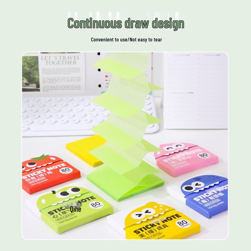 Blue Fruit Pearlescent Tearable Sticky Notes – Cute Transparent Memo Stickers for Students