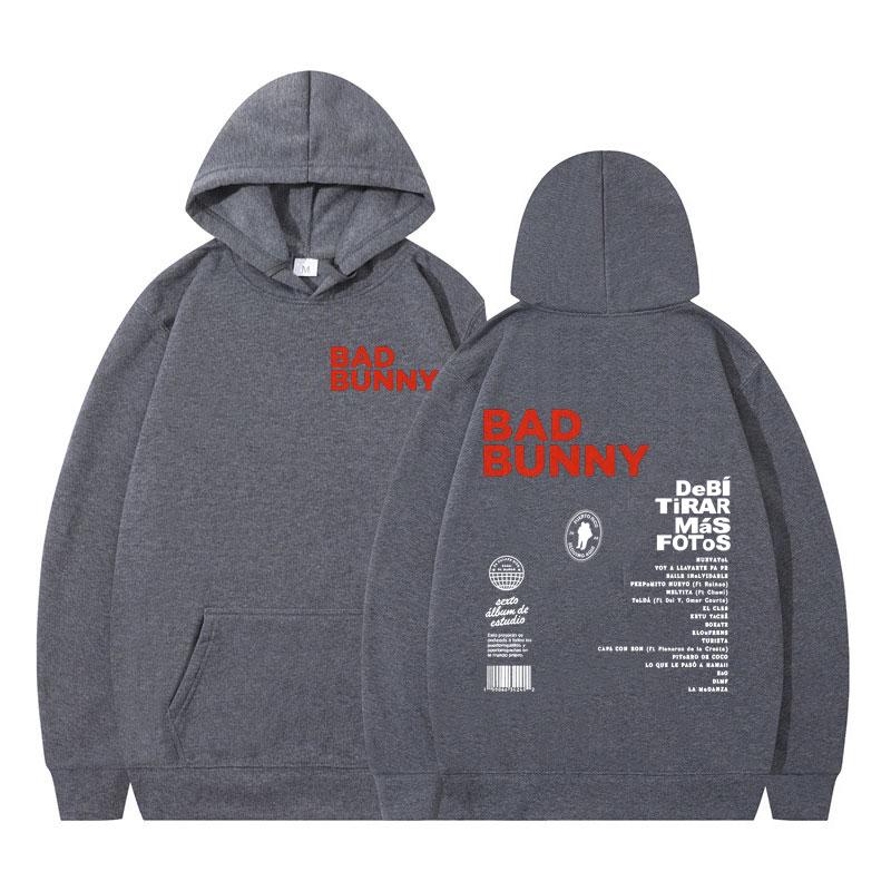 Rapper Bad Bunny Graphic T-shirt DTMF DeBi TiRAR MaS FOToS Hoodie Unisex Long-sleeved Casual Pullover Oversized Punk Tracksuit