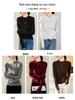 Women's German Velvet Double-Sided Red Half-High Collar Long-Sleeve Top - New for Autumn/Winter 2024
