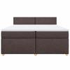 Box Spring Bed with Mattress Dark Brown 200x200 Cm Fabric