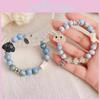 Cute Resin Dog Black Couple Bracelet Handmade Ceramic Beads Gender-neutral