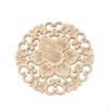 Carved Wooden Applique Vintage-Style Flower Onlay Lightweight for Wall Decor