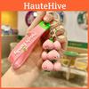 Creative Peach Stacking Keychain Cute Silicone Cartoon Couple Car Bag Charm
