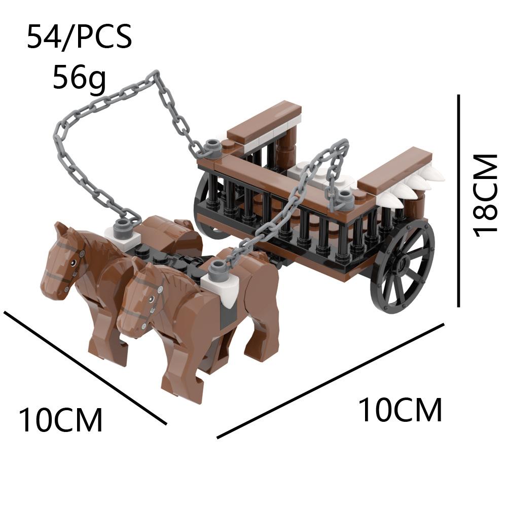 Building Block Carriage Medieval Chariot Ancient Military Weapon Accessories Weapon Qin Scene Model Ornament