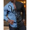 Men's Shirt Graphic Prints Music Notes Outdoor Street Long Sleeve Print Clothing Apparel Fashion Streetwear Designer