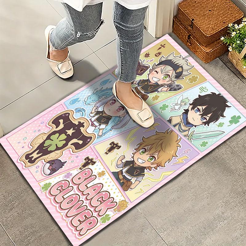 Dywan Black Clover do salonu, sypialni, dekoracja sofy domowej, mata podłogowa antypoślizgowa dla dzieci