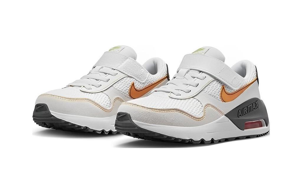 Nike Air Max SYSTM BP Comfortable Cushioning Low Top Kids Lifestyle Shoes White Gray Children Aged 3 7 Years Old DQ0285-109