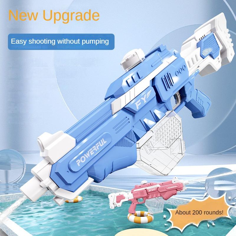 Children Electric Burst Water Gun Fully Automatic Absorb Water Watergun For Kids Summer Outdoor Pool Garden Fight Game Toys Gift