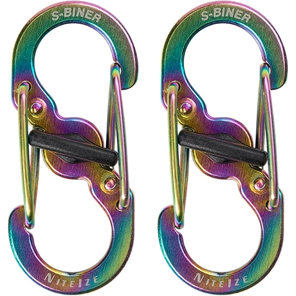 

Nite Ize S-Biner Micro Lock Steel 2 Pack Spectrum 15mm x 36mm x 7mm Multi-Use Carabiner Clips