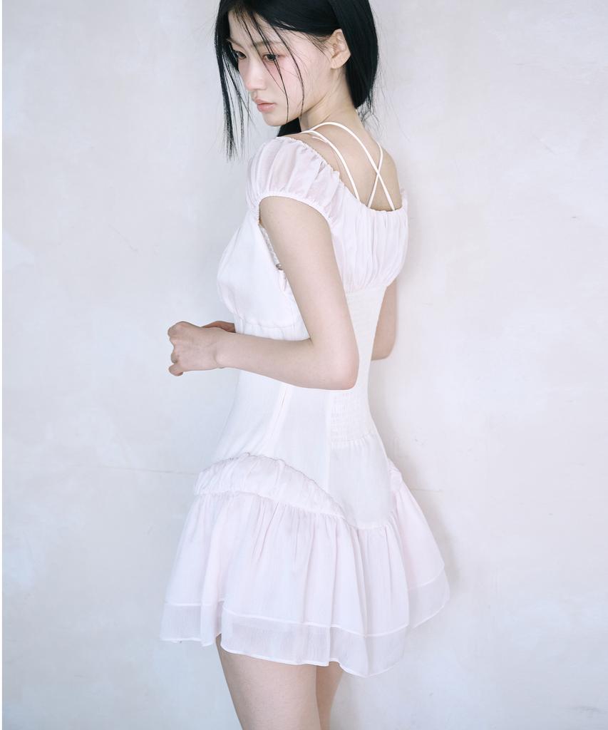 Leijeumiya Nymph Sasha Mini Dress [Beige Pink]