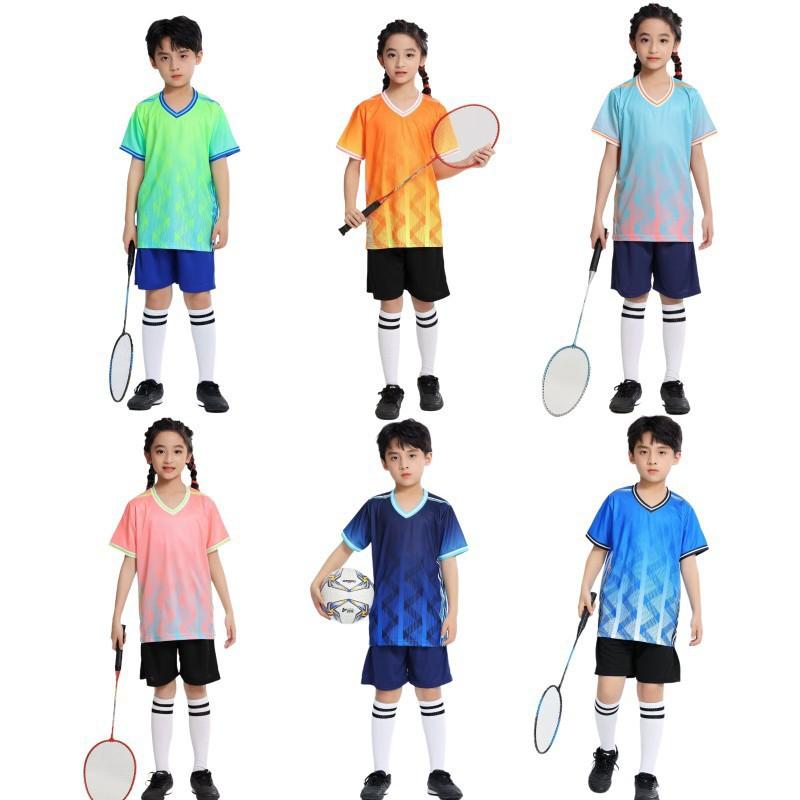 Kids Sports Jerseys Badminton Table Tennis Volleyball Training Breathable Activewear Boys Girls