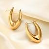 Retro V-Shaped Stainless Steel Hoop Earrings