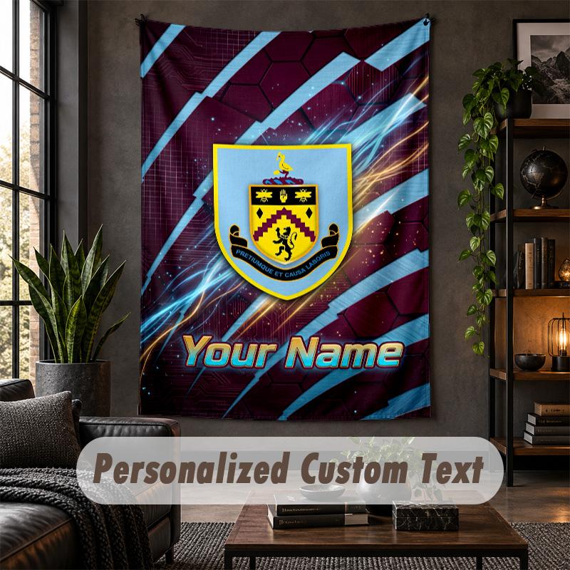 Wall Tapestry Burnley Football Print Custom Name Text Wall Hanging Home Decor
