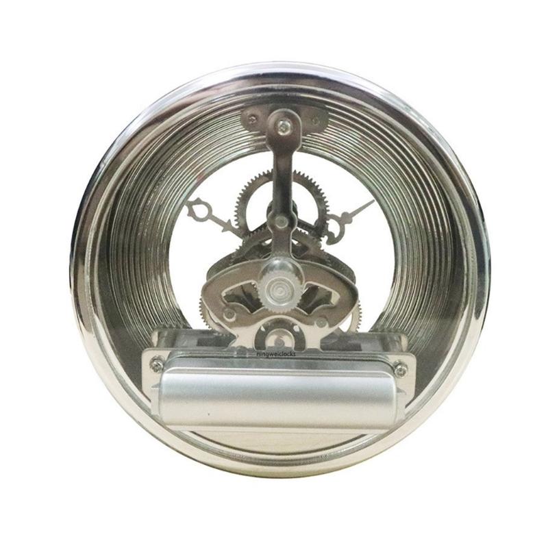100mm Crystal Clock Wrought Iron Perspective Table Clock Desk Clock for Modern Interior Space Decoration