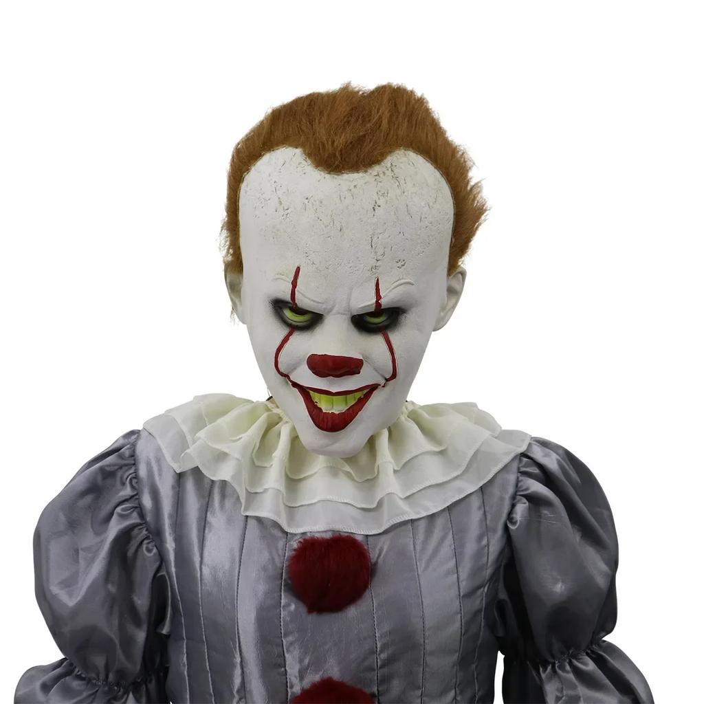 Joker 2 Latex Glow Cosplay Mask Horror Halloween LED Wig