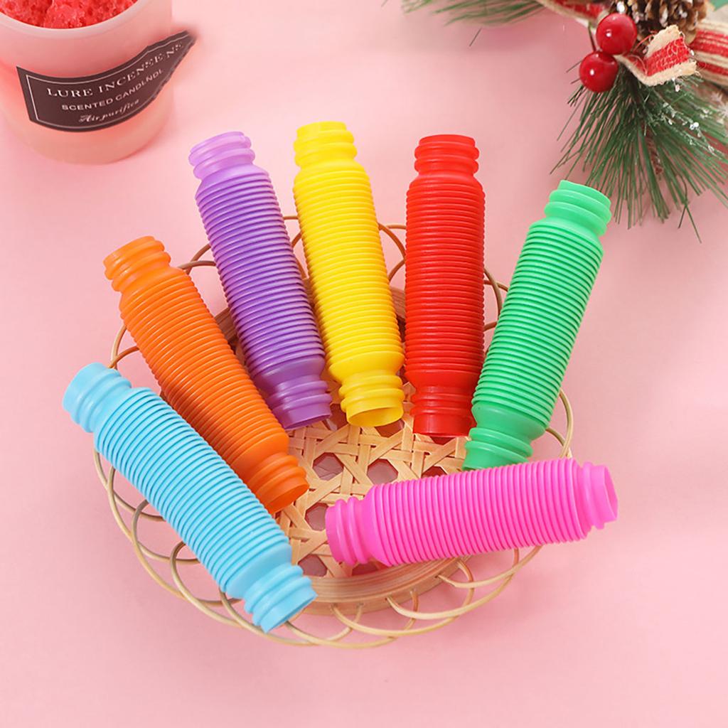10-30PCS Colorful Telescopic Tubes Fidget Toys Plastic Sensory Pop Tubes Stress Relief Toys Adults Decompression Kids Toys Gifts