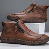 Fashion Classic Handmade Leather Boots for Men Fashion Outdoor Casual Ankle Boots Comfort Slip On Driving Shoes Men's Boots Large-size48