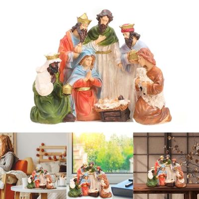 Christmas Nativity Scene Decoration Featurings Holy Family Christmas Figurines For Holiday Decors Religious Figurine