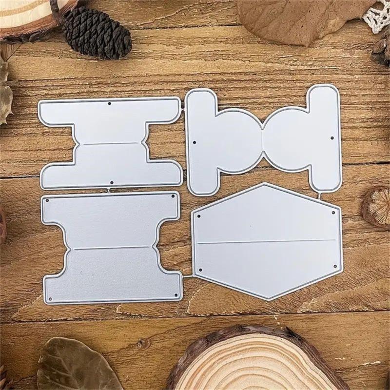 Label Pocket Metal Cutting Dies DIY Craft Carbon Steel Embossing Template Stencil Scrapbooking for Card Die Cuts Mold