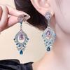 New Luxury European American Crystal Tassel Earring Women Elegant Fashionable Elegant Drop Earrings Trendy Party Gifts