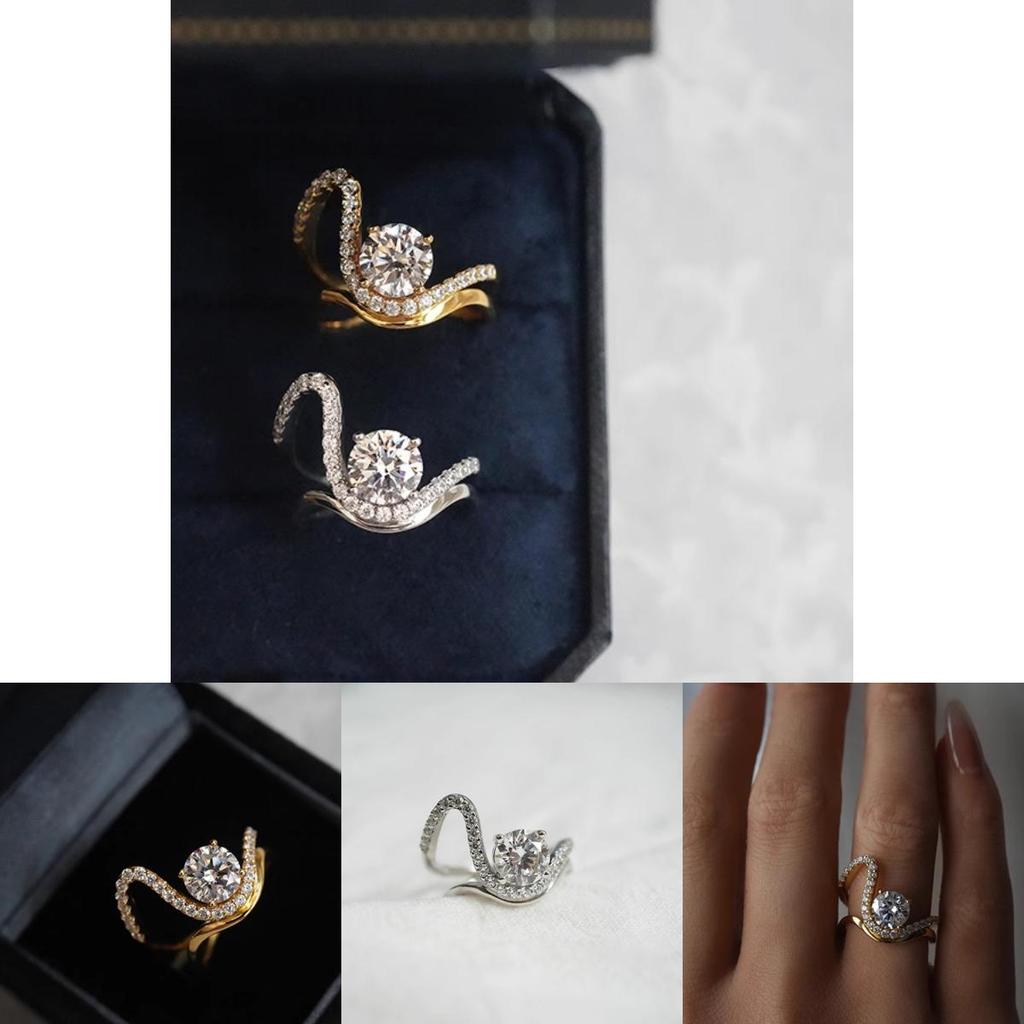 Stylish Minimalist Geometric Copper Ring With Elegant Zirconia For Women's Daily Wear