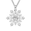 Christmas Snowflake Pendant Necklace, Delicate Zircon Diamond Jewelry, Stylish And Sweet Holiday Jewelry