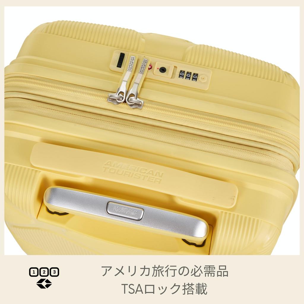 American Tourister Instagon Spinner 55/20 Expandable Suitcase, TSA Compatible, Carry-on Compatible, 35/42L, 55cm, 2.8kg, Pastel Yellow