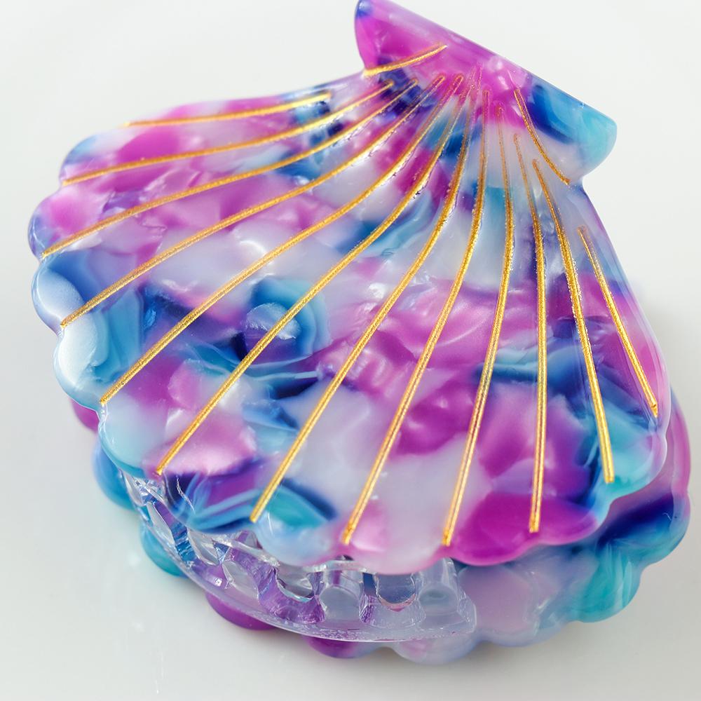 1PC Shell Shape Hair Clips Acetate Barrette Beauty Crab Hairgrip Headwear Acrylic Beach Hairpins Hair Claws Styling Accessories