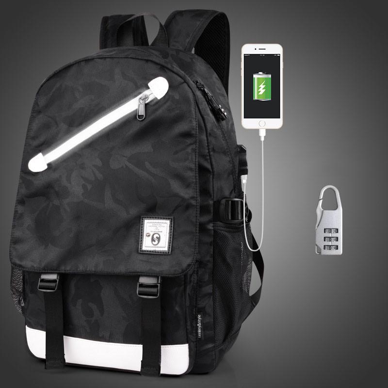 Anti Fashion Theft Backpack School Unisex Travel Bag Usb Charging Port Rucksack