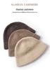 Women's 100% Pure Cashmere Knit Bucket Hat - Autumn/Winter Thickened Design for a Slimmer Face Look