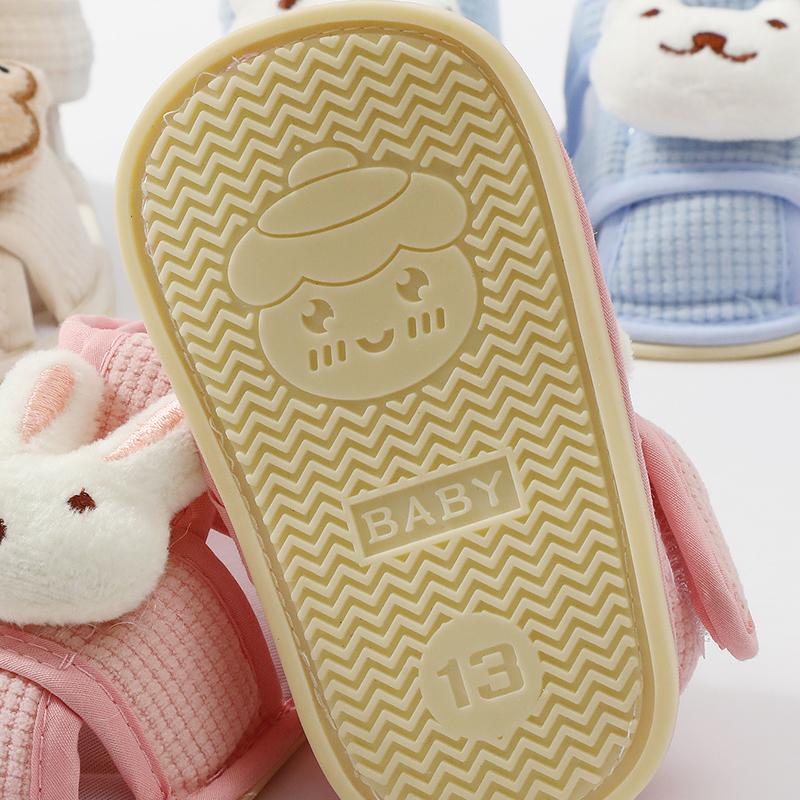 Sandales plates en coton antidérapantes pour bébé, premières chaussures de marche