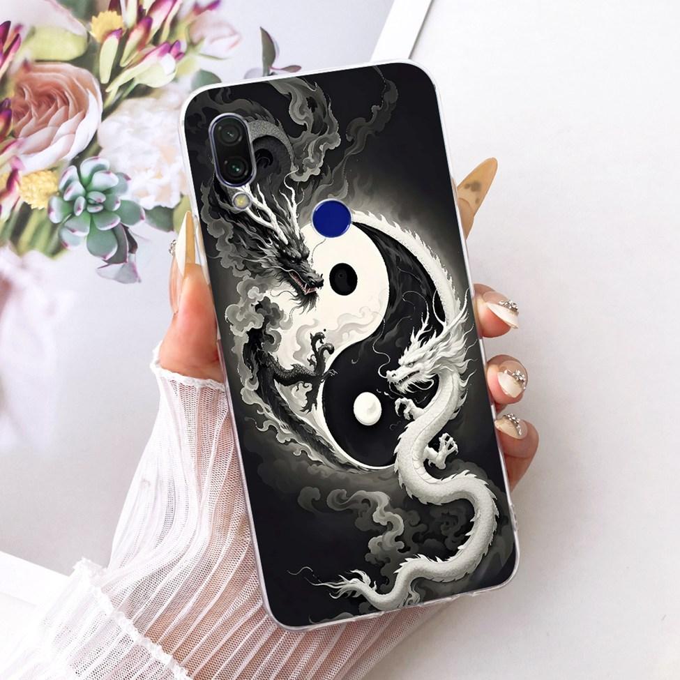 Case For Redmi 7 Cover Transparent Cute Cat Fashion Butterfly Funny Painted Casing M1810F6LI M1810F6LH M1810F6LG