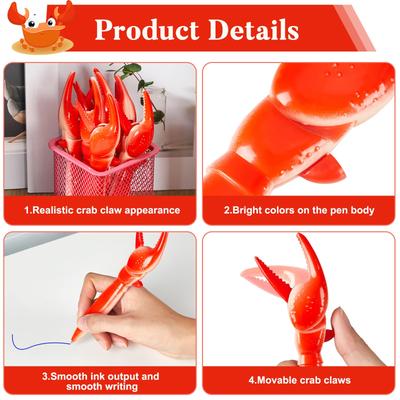 Neuartiger Krabbenstift, simulierter Krabbenscheren-Kugelschreiber, kann zum Aufheben von Dingen oder als Schreibstift verwendet werden, neuartiges und lustiges Spielzeug