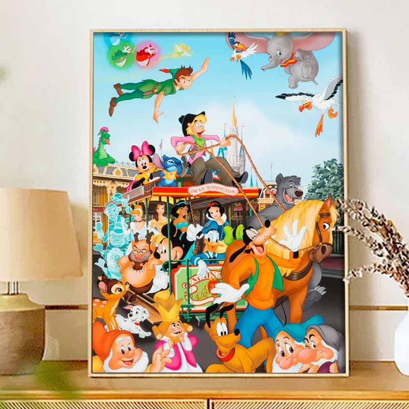 Disney Diamond Painting Kit Classic Disney Characters 5D Diamond Art Home Decor Creative Handmade Gift