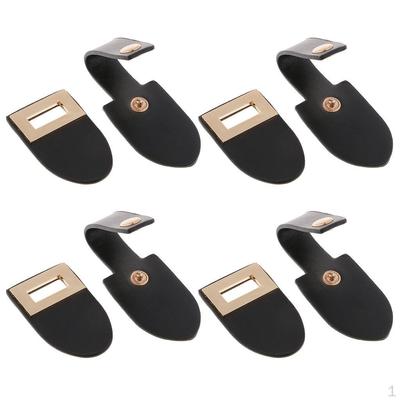 PU Leather Button Duffle Coat Clothing Stitch Fasteners - Black, 6 Sets 4