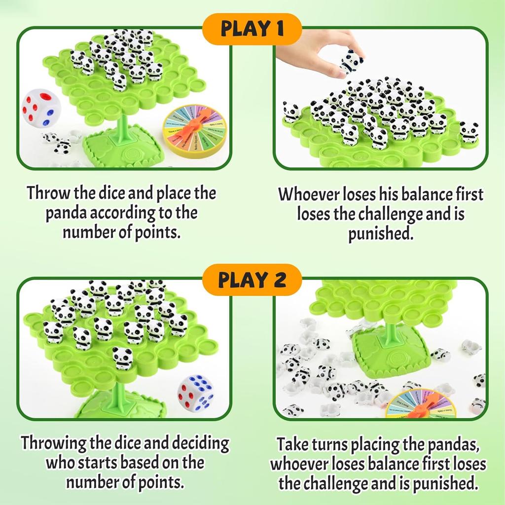 Panda Balance Tree Game Toy,Two-Playe Parent-Child Interactive Family Tabletop Puzzle Game Montessori ,Birthday Gifts for Kids