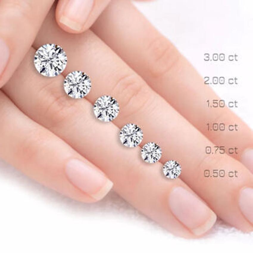 0.5-2.0ct White Round D-E Color VVS1-VS1 Clarity IGI Lab Diamond Engagement Rings 18K White Gold 4 Claw Solitaire Engagement Ring For Women