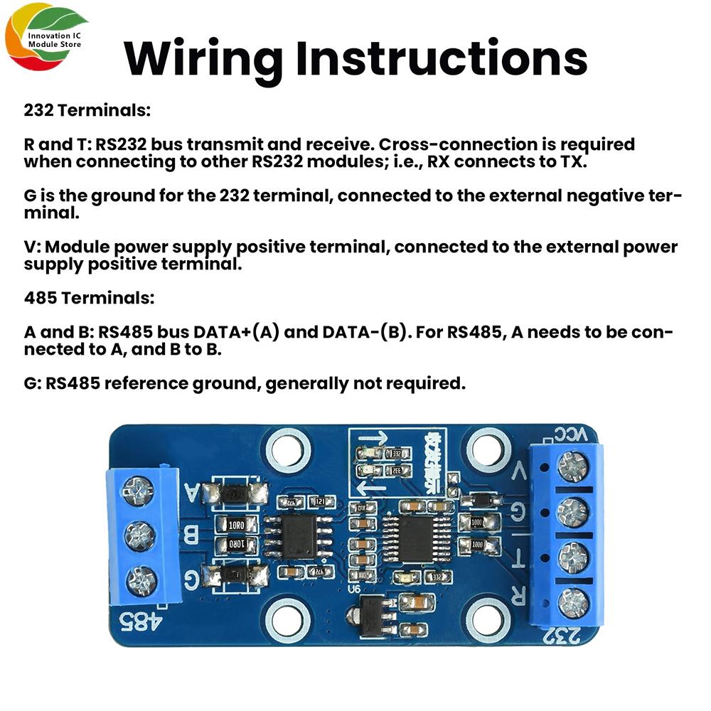 RS232 To RS485 Module Serial Port Conversion Module 232/485 Interconversion Module 500kbps Transmission Rate