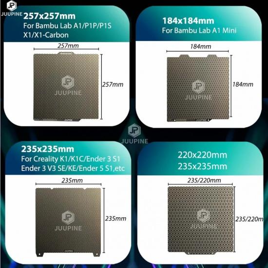 PEI Waben-Druckplatte für Bambu Lab P1P/P1S/X1/X1C/A1 Doppelseitiges PEI Federstahlblech für Creality K1/K1C Ender 3 v3 se