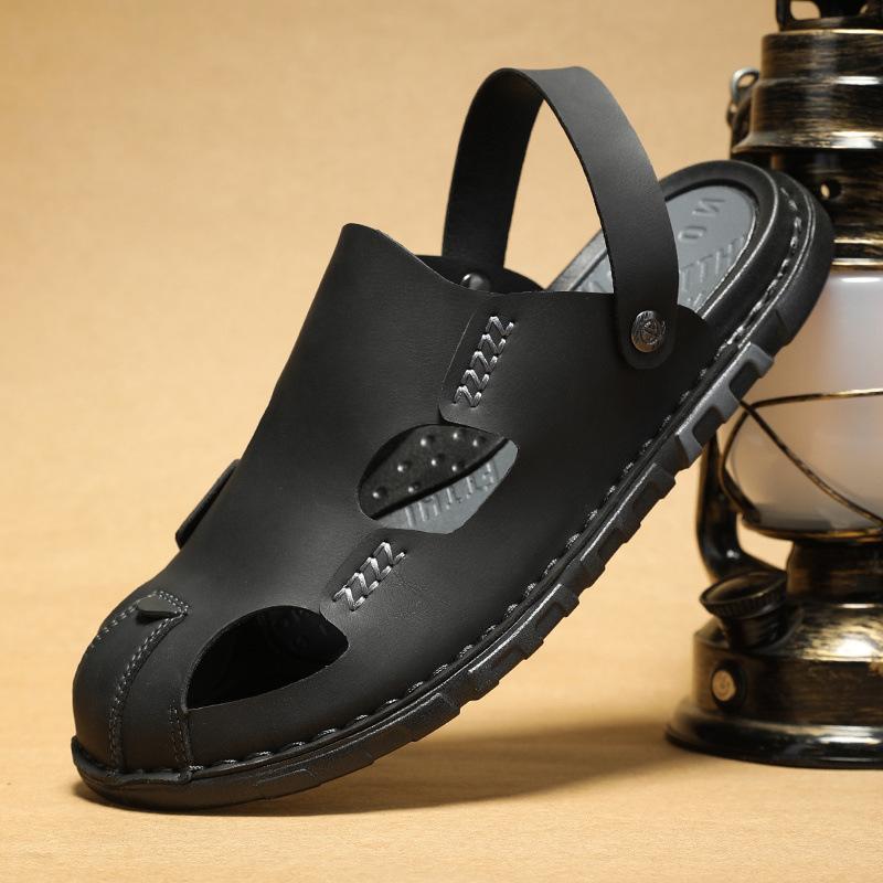 Large Size Men's Cool Slippers Baotou Shoes Hiking Men's Fashion Slippers One-pedal Trendy Shoes Casual