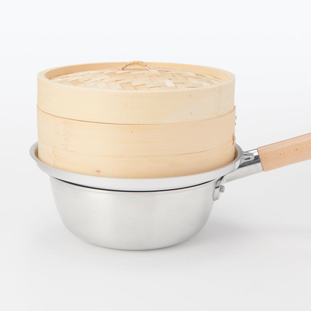 MUJI Aluminum Steamer Compatible with Diameter Frying 84376535 Stand/Support, 20-24cm Pans,