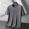 Men's Plus Size Ice Silk Short Sleeve Round Neck T-shirt - Lightweight Summer Casual Loose Fit