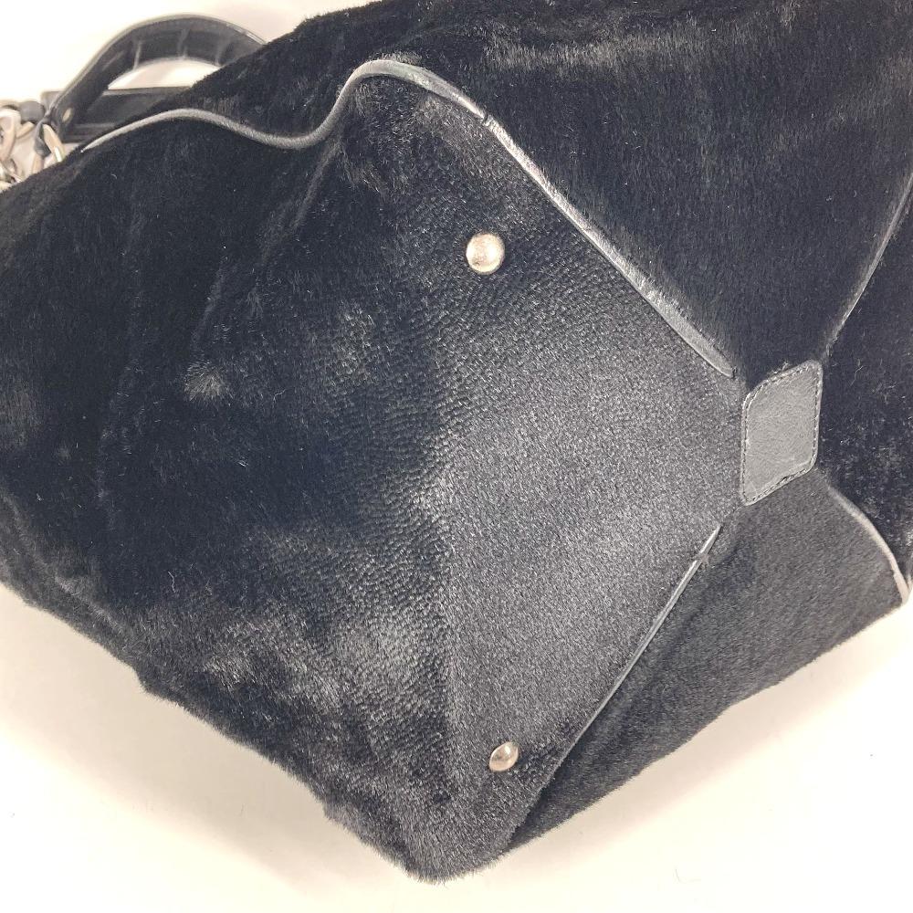 CHANEL CC CC Mark logo Tote Bag Chain Bag Shoulder Bag Pony-Hair Black
