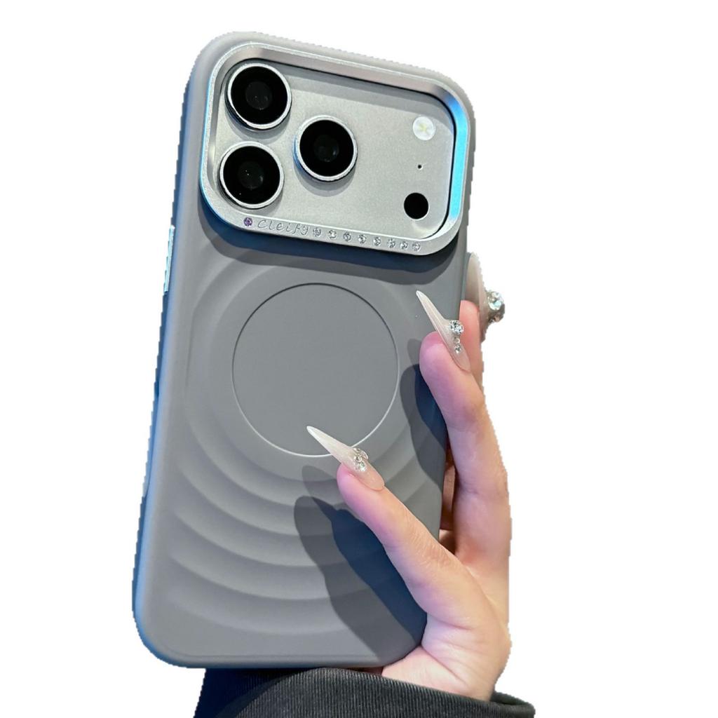 Suitable for Apple 17Promax mobile phone case, star corrugated Apple 17 metal lens point drill simple protective case