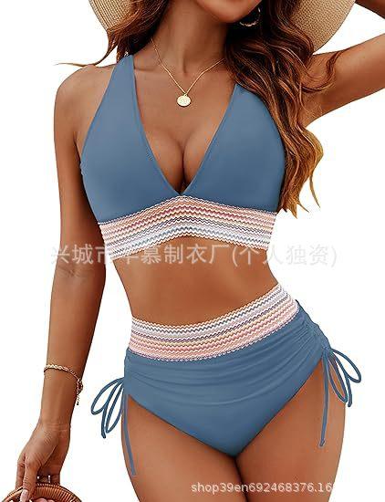 New swimsuit women's split sexy bikini high waist belly cover neck tight explosion