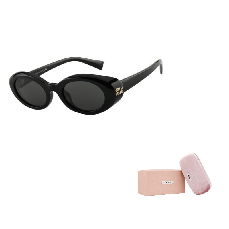 MIU MIU Exquisite Fashion Design Oval Sunglasses Women Sunglasses Black SMUB09_E16K_FE08Z_C_052