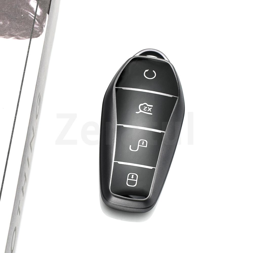 4 Buttons Gun Grey Tpu Car Key Case Shell Fob For Byd Atto 3 Han Ev Dolphin Remote Control Protect Cover Auto Accessories