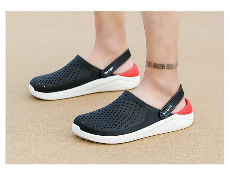 Men's Summer Non-Slip Breathable Hole Shoes: Soft-Soled Double-Use Sports Beach Sandals