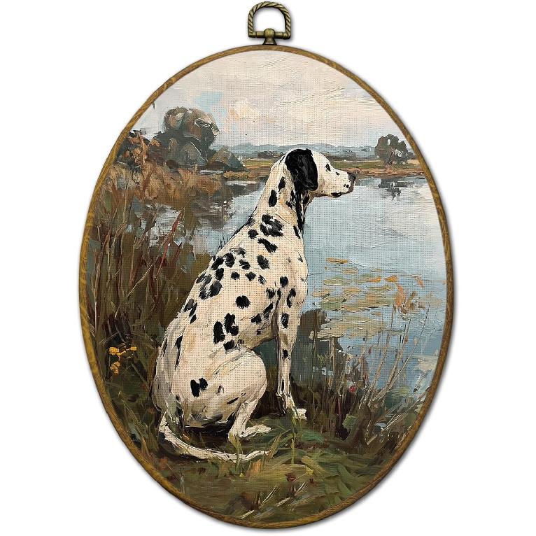 QZQE Vintage Western Cowboy Oval Wall Art Decor Framed, Rustic Country Cowboy Rodeo Oval Canvas Prints, Retro Western Horse Wall Hanging Decor for