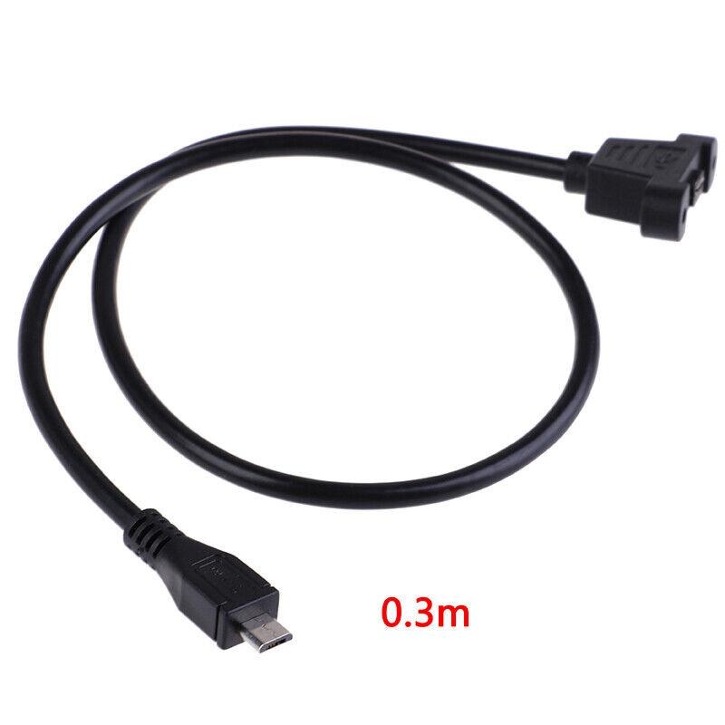 Extension cable plug to female panel installation screw Micro USB2.0 with